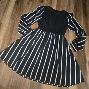 Black and White Striped Dress